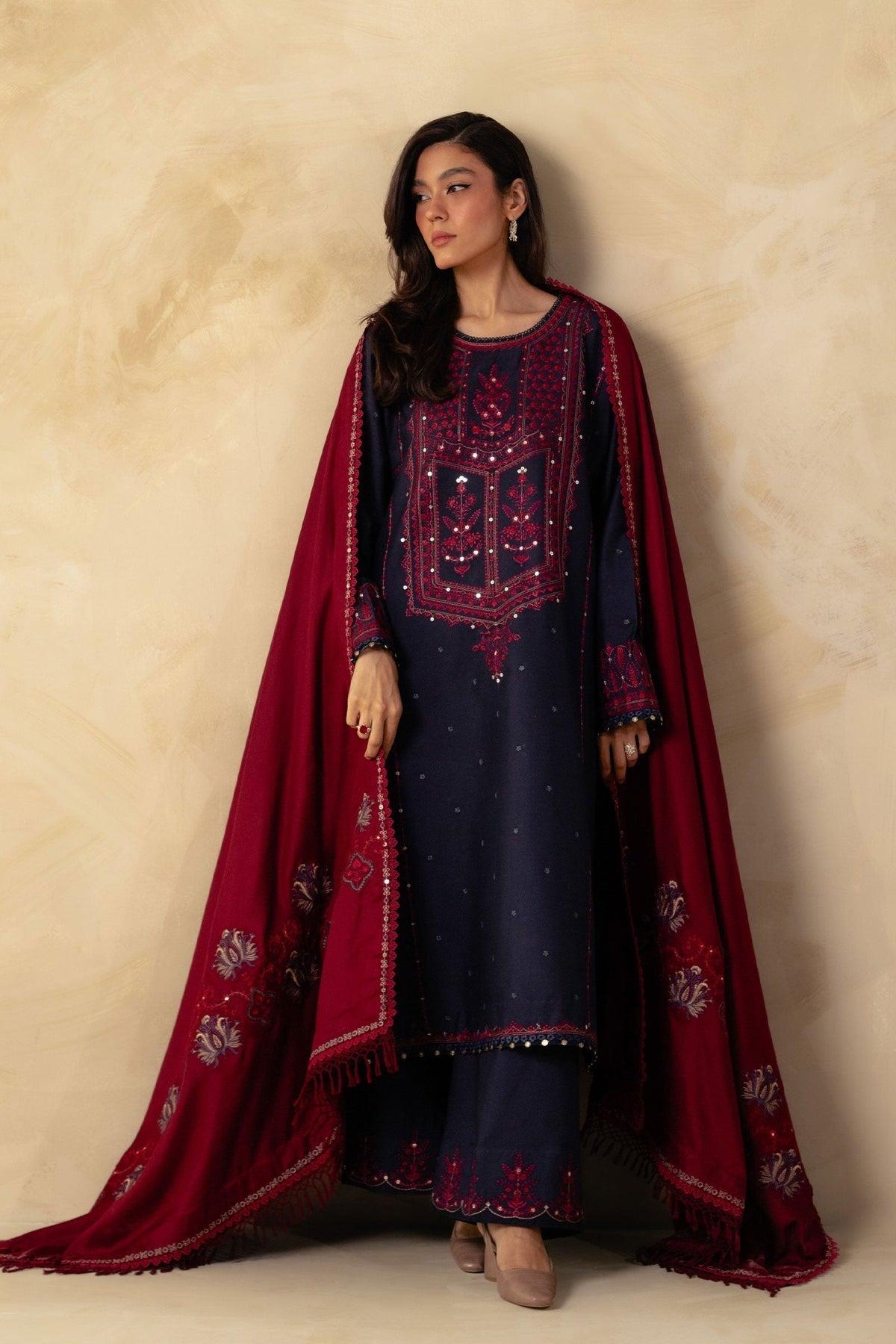 Embroidered Dhanak 3PC Unstitched Winter Collection