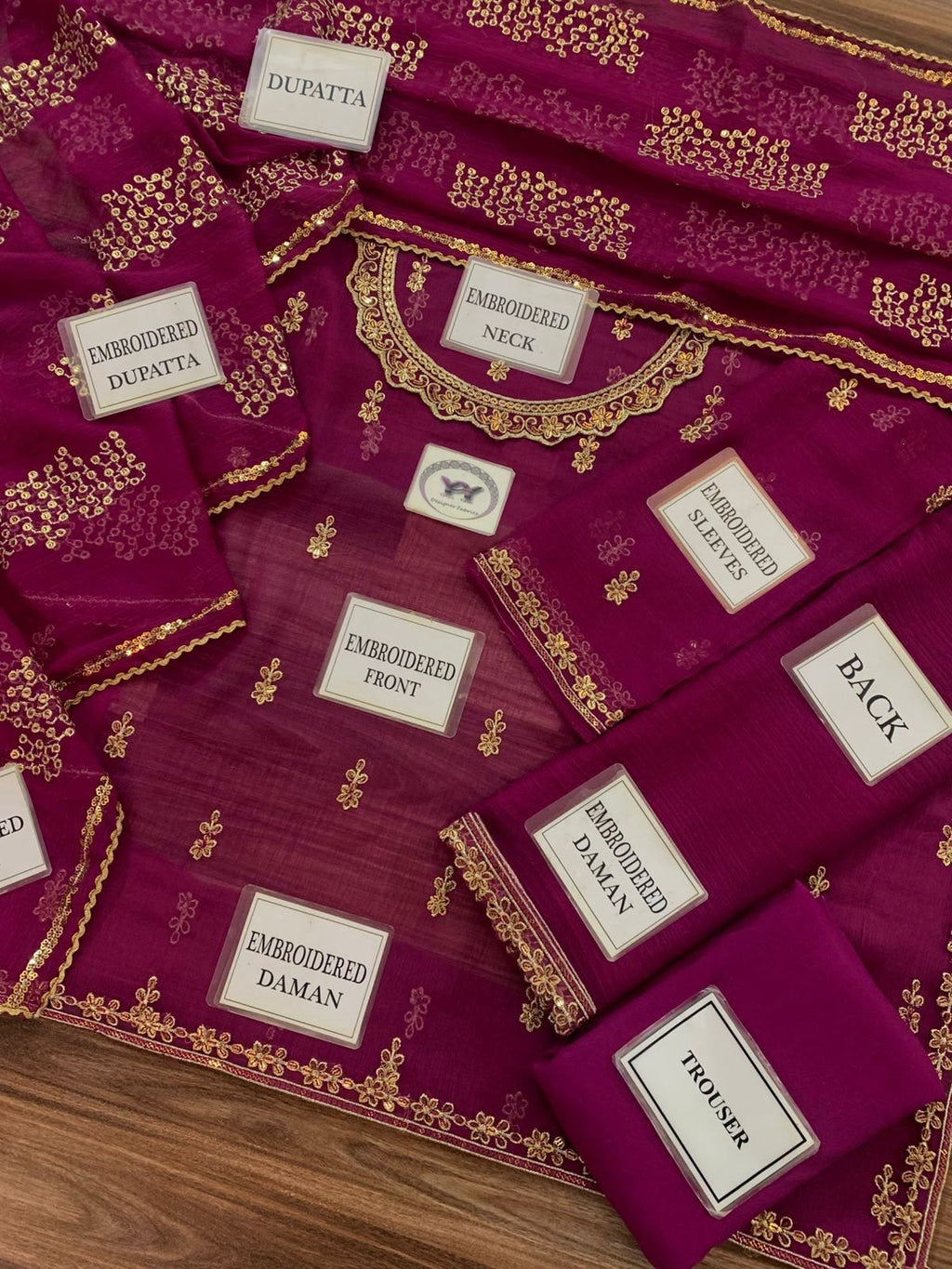 Plum Majesty – 3pc unstitched Embroidered Chiffon Suit (Inspired by Premium Festive Wear)