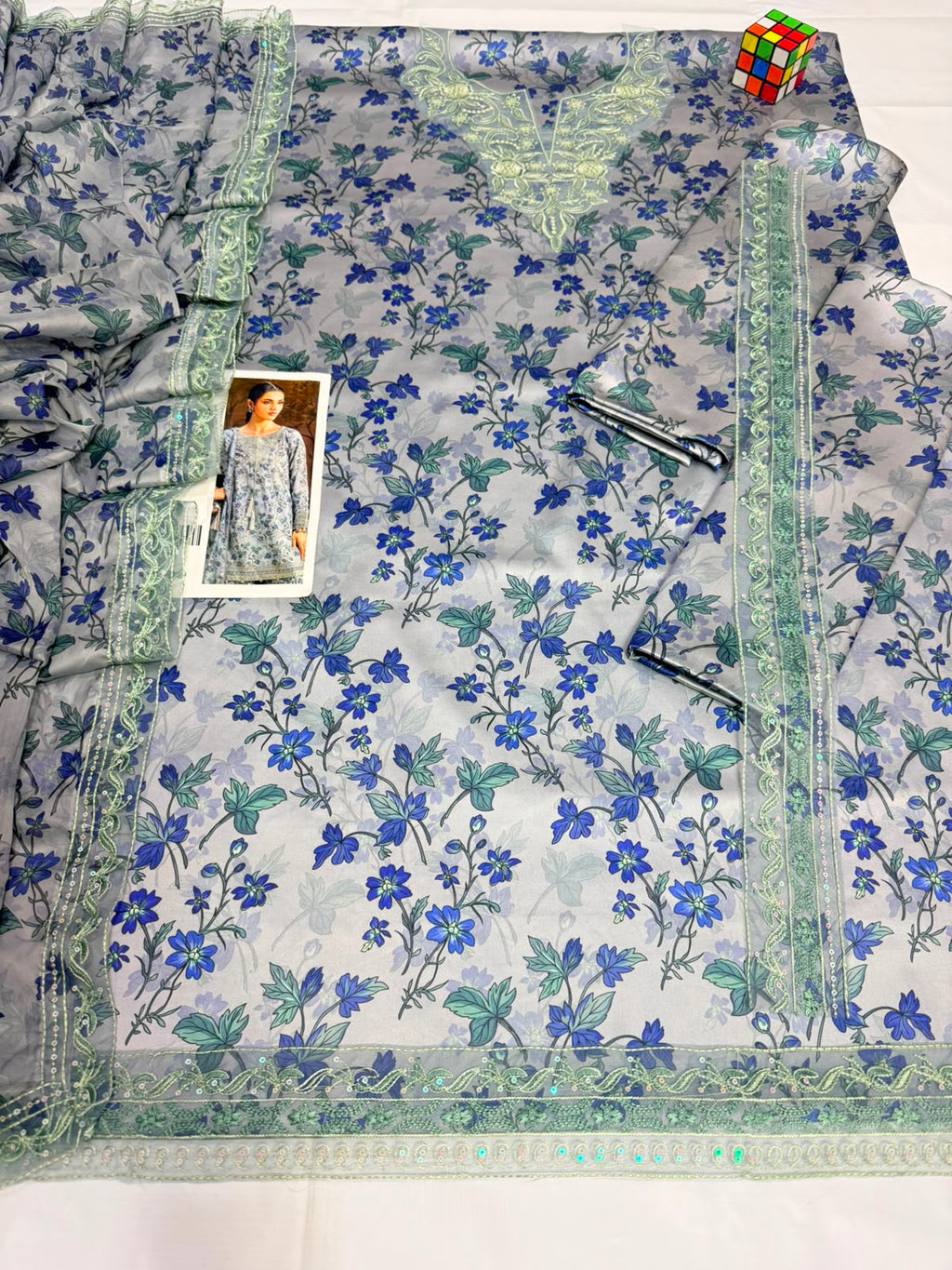 OUTQLAAS Luxury Silk Printed 3-Piece Ensemble