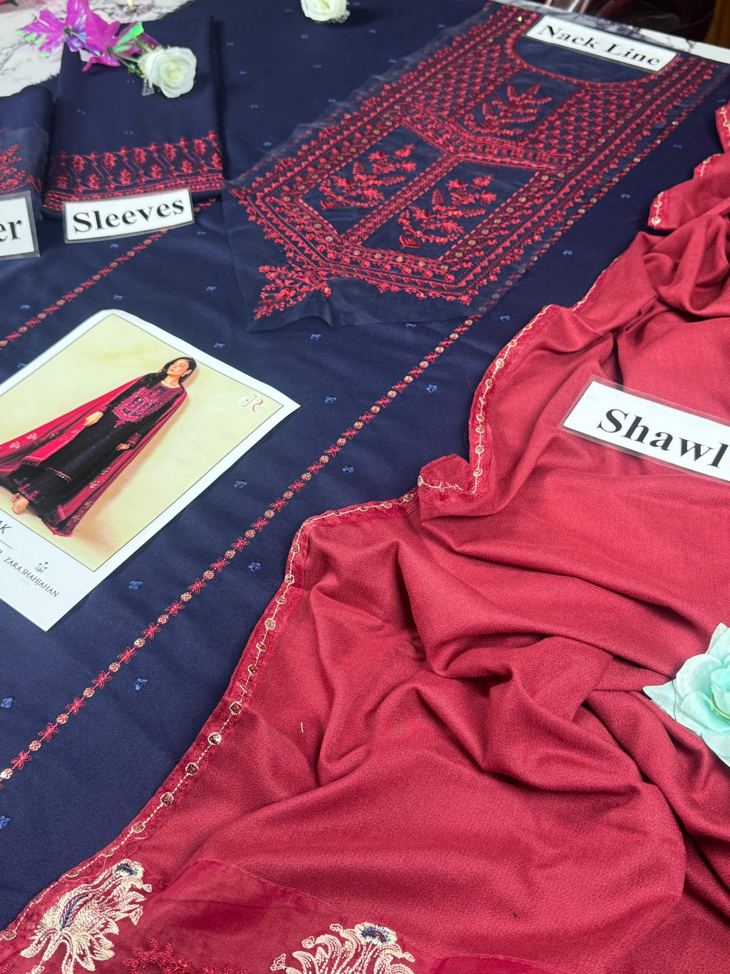 Embroidered Dhanak 3PC Unstitched Winter Collection