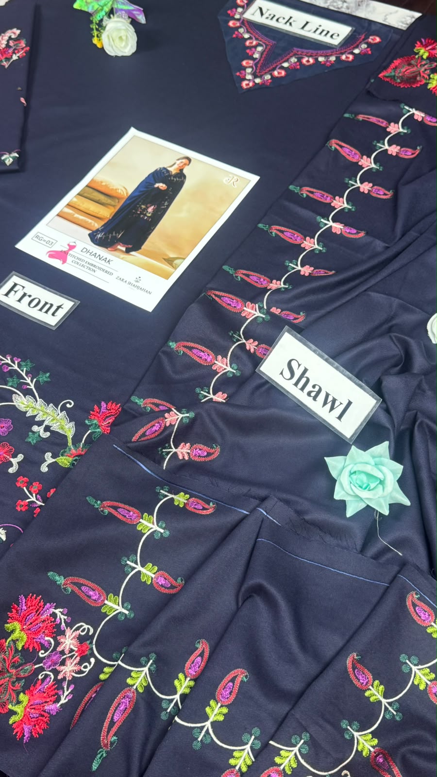 Embroidered Dhanak 3PC Unstitched Winter Suit