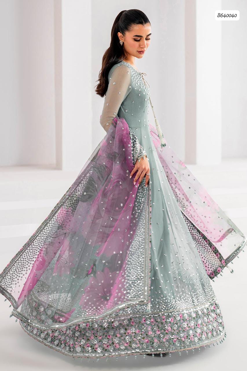 Outqlaas - Mint Sage  Luxury Chiffon Maxi Ensemble