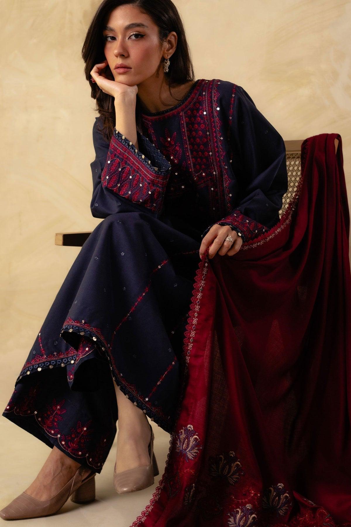 Embroidered Dhanak 3PC Unstitched Winter Collection