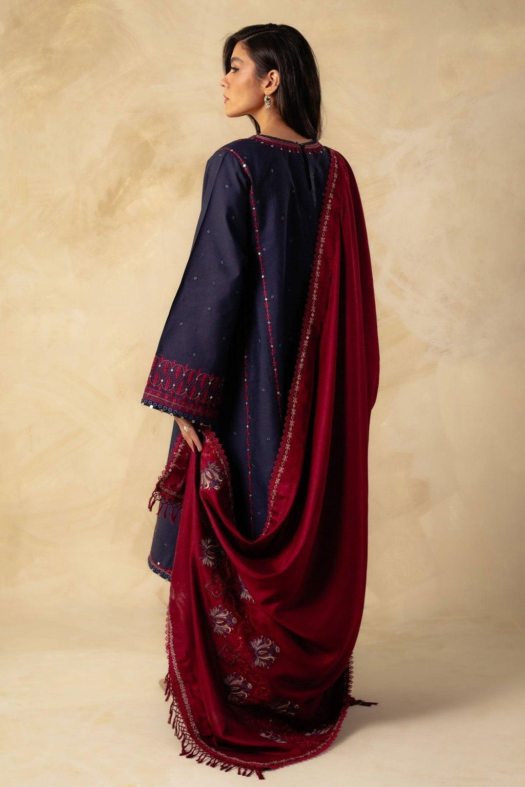 Embroidered Dhanak 3PC Unstitched Winter Collection
