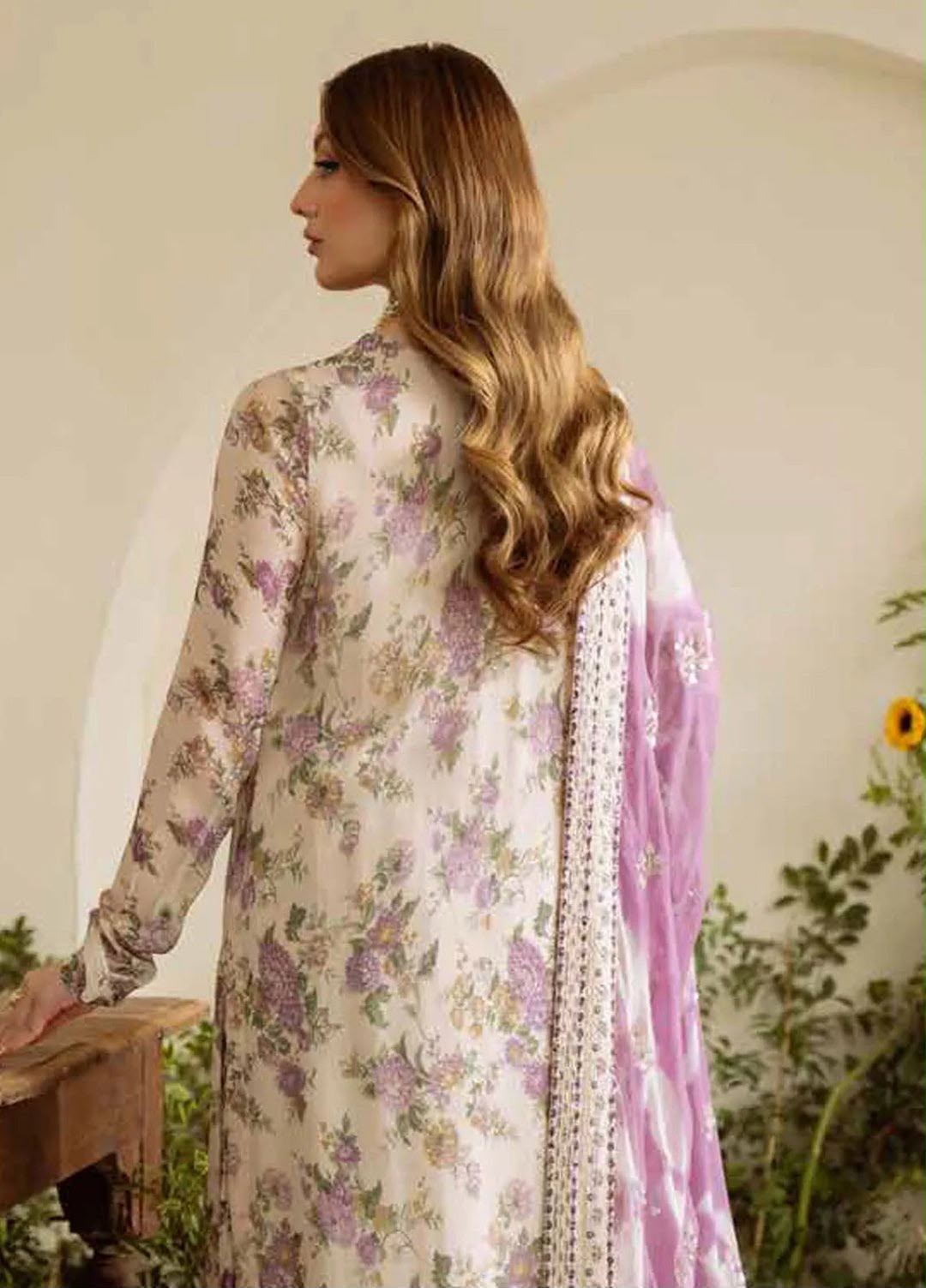 Outqlaas Silk Collection - 3 Piece Embroidered Silk Suit