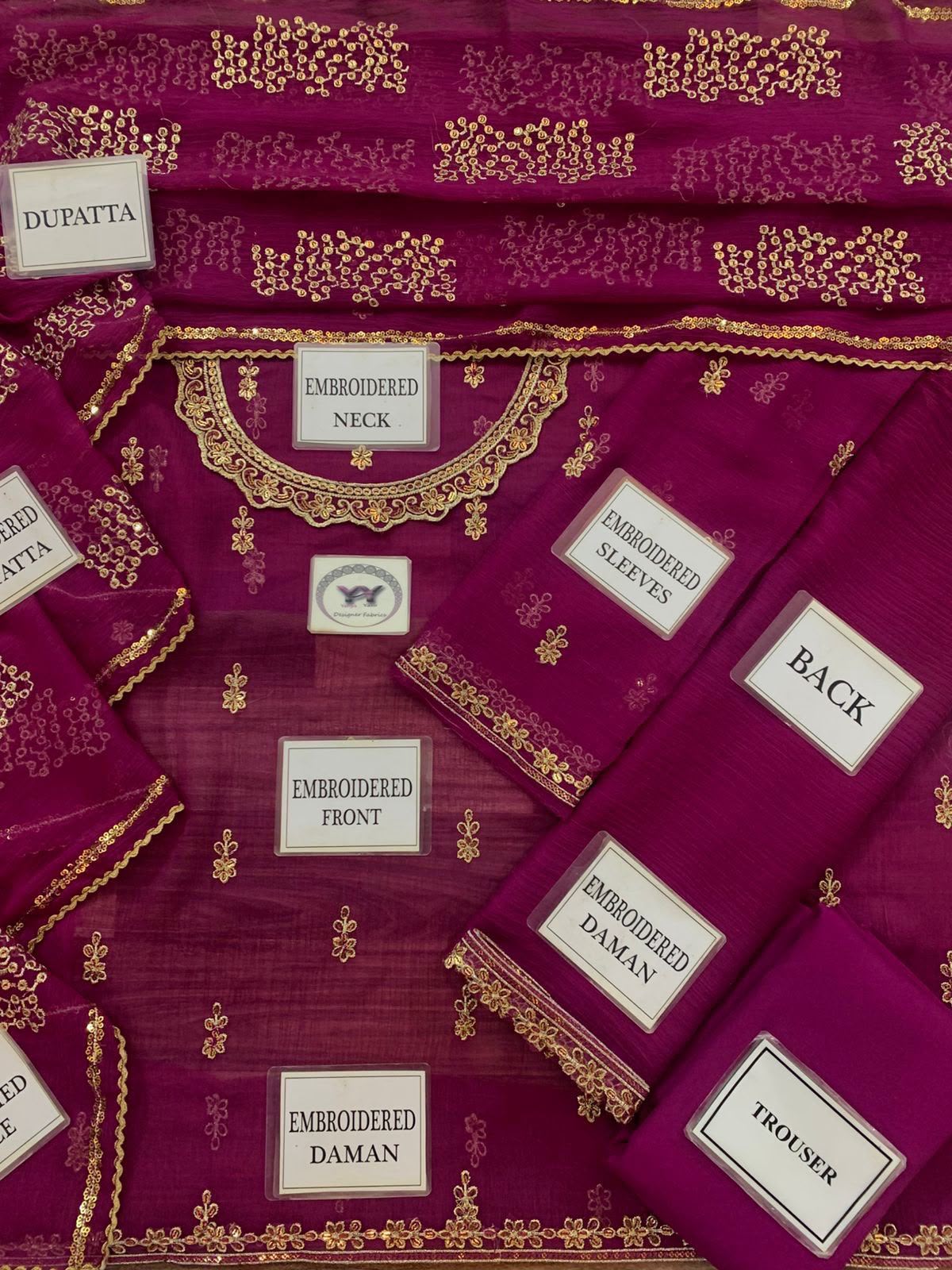 Plum Majesty – 3pc unstitched Embroidered Chiffon Suit (Inspired by Premium Festive Wear)