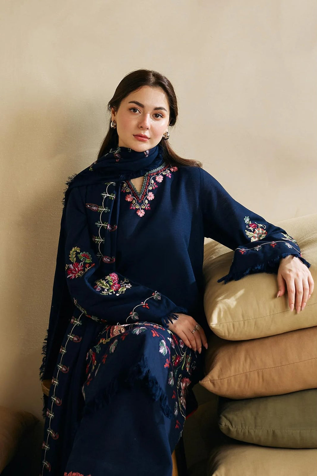 Embroidered Dhanak 3PC Unstitched Winter Suit
