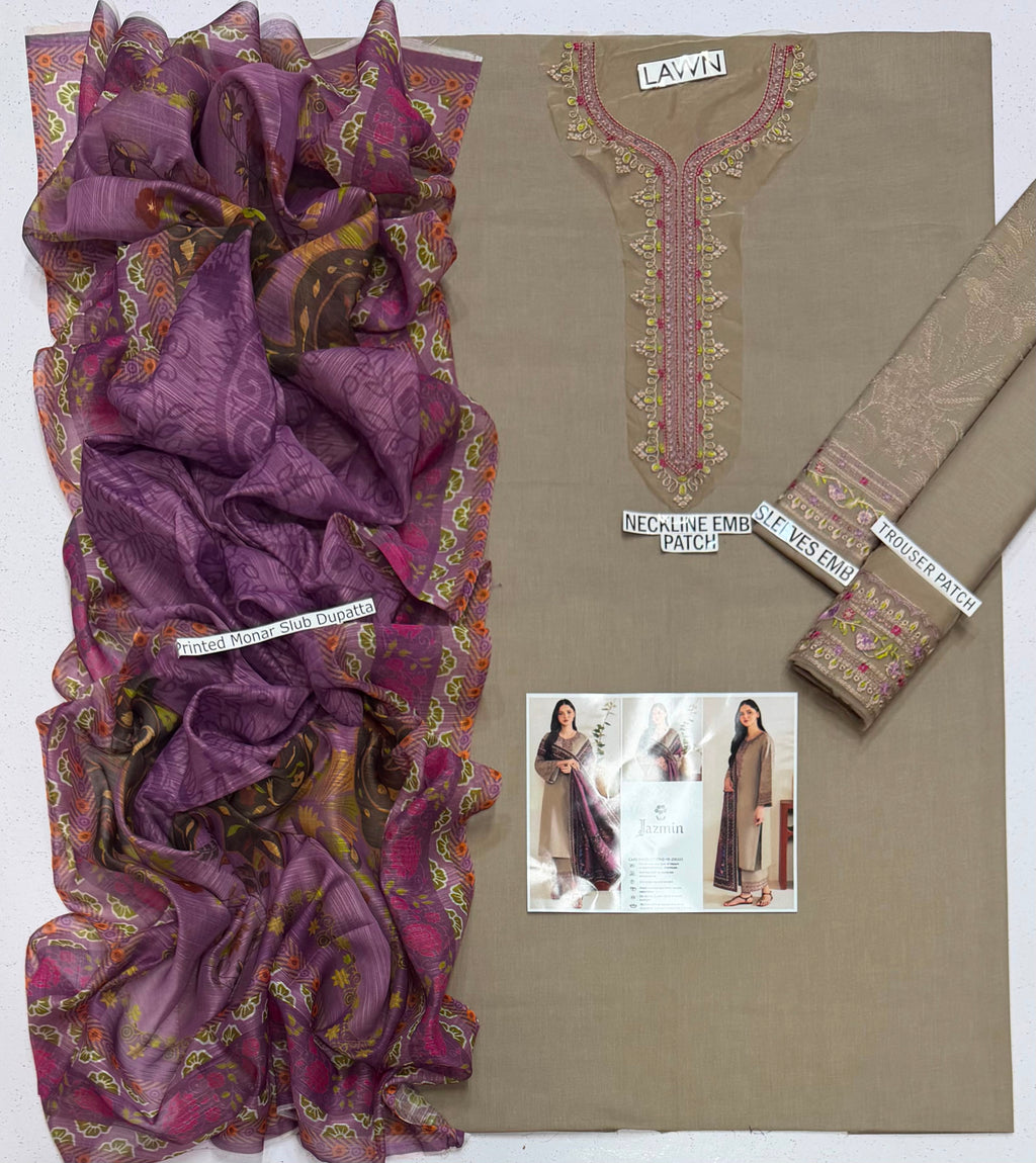 Premium Lawn 3pc unstitched – Inspired by Jazmín (HB-206333)