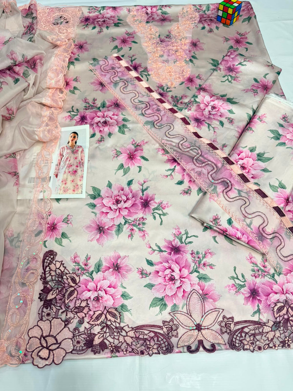 Outqlaas - Ethnic Inspired Luxury Silk Printed 3-Piece Ensemble