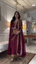 Outqlaas -3-Piece Addawork Chiffon Wedding Ensemble