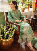"Shenhai" Heavy Embroidered Chiffon 3-Piece Ensemble (Sea Green