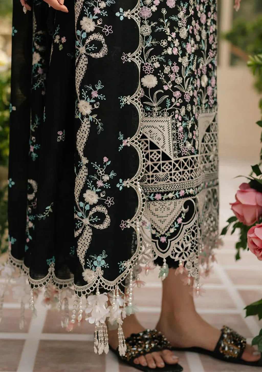 Midnight Pastel – 3pc unstitched Embroidered Lawn Suit (Inspired by Bin Ilyas CB-4129)