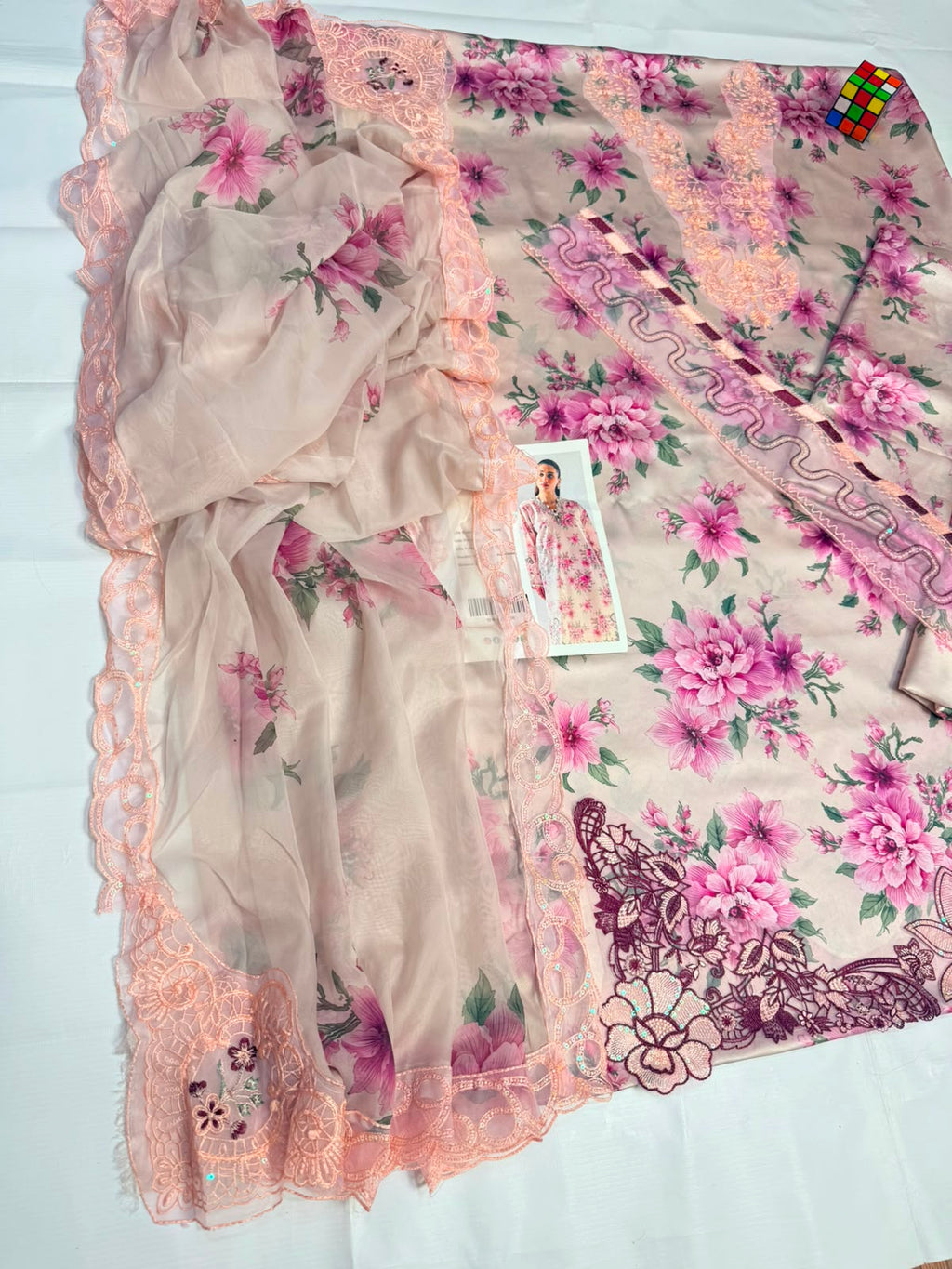 Outqlaas - Ethnic Inspired Luxury Silk Printed 3-Piece Ensemble